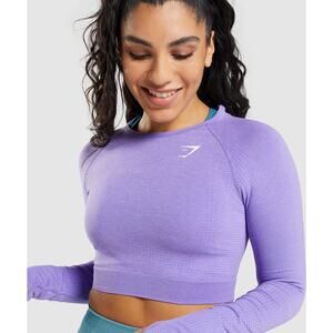 Gymshark Vital Crop Top in Bright Purple Marl Size Medium